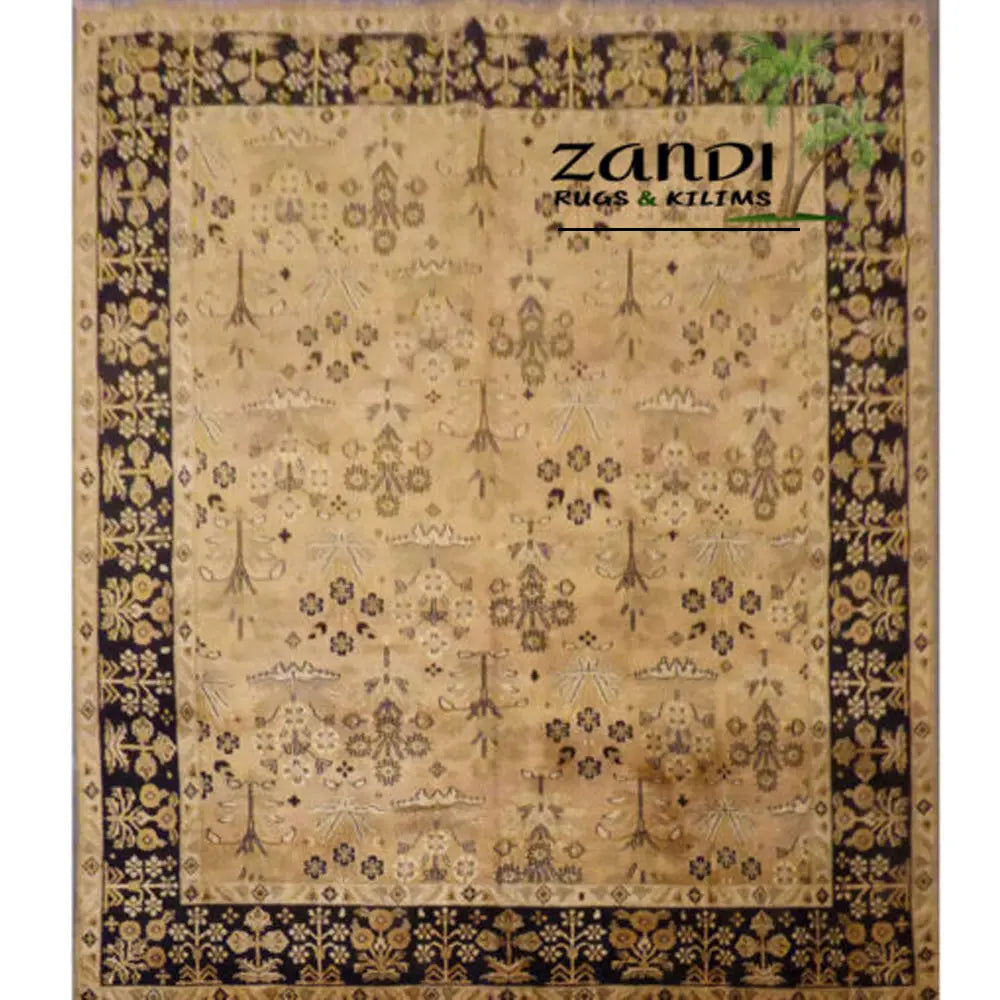 One Of The Kind Indian Hand-Knotted Rug 8'2"X 9'10" zandirugs